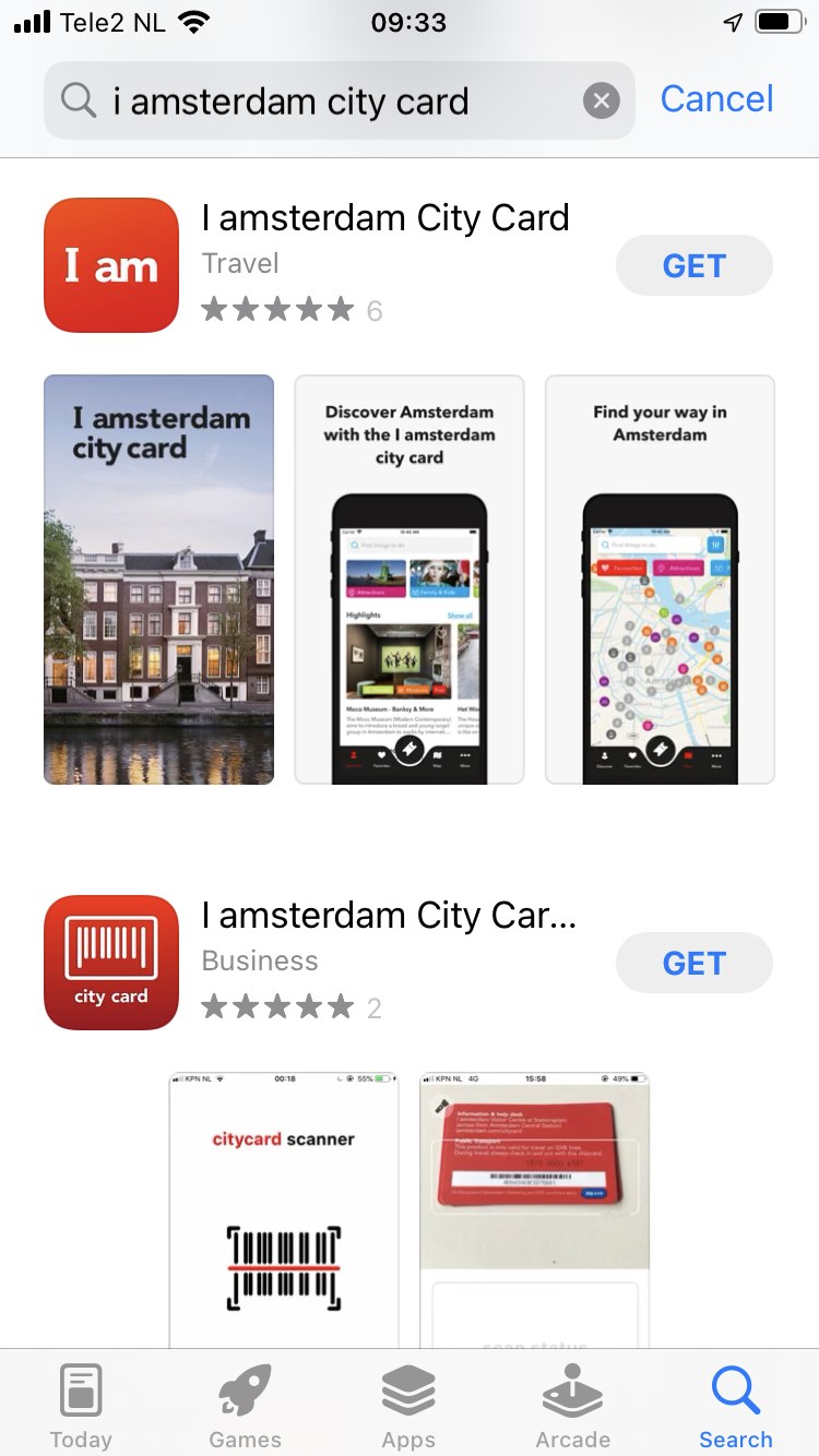 Download I amsterdam city card app